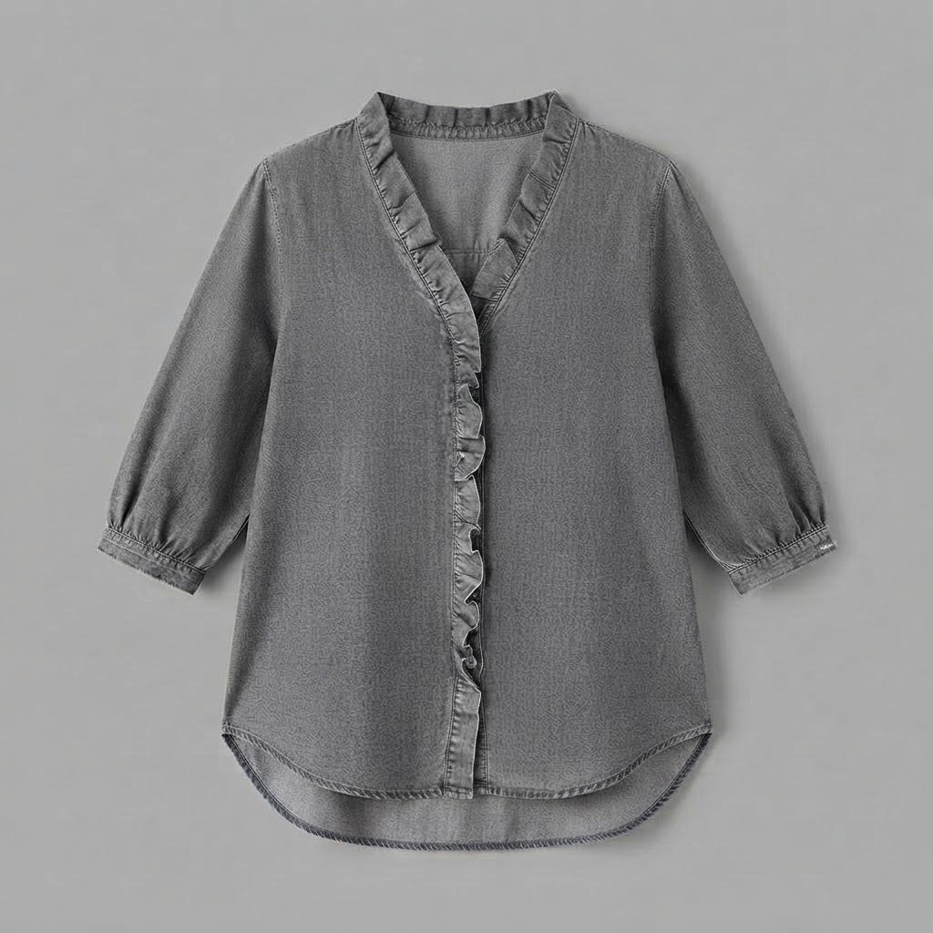Camicetta da donna con scollo a V | Camicetta con balze