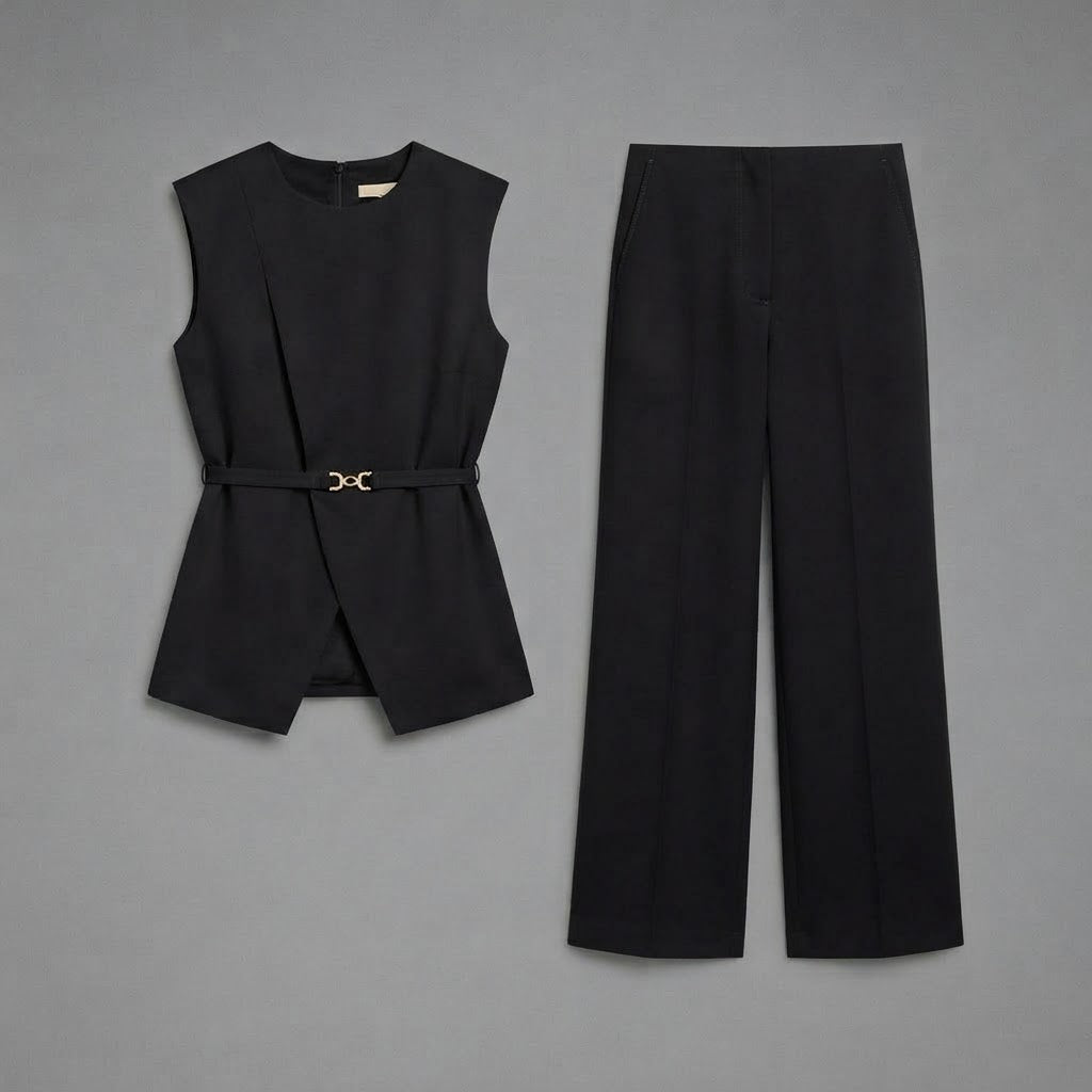 Elegante completo da donna | Top senza maniche e pantaloni ampi