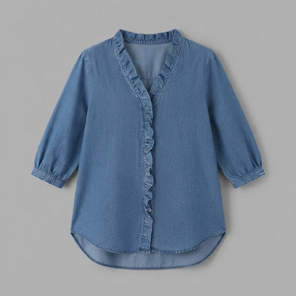 Camicetta da donna con scollo a V | Camicetta con balze