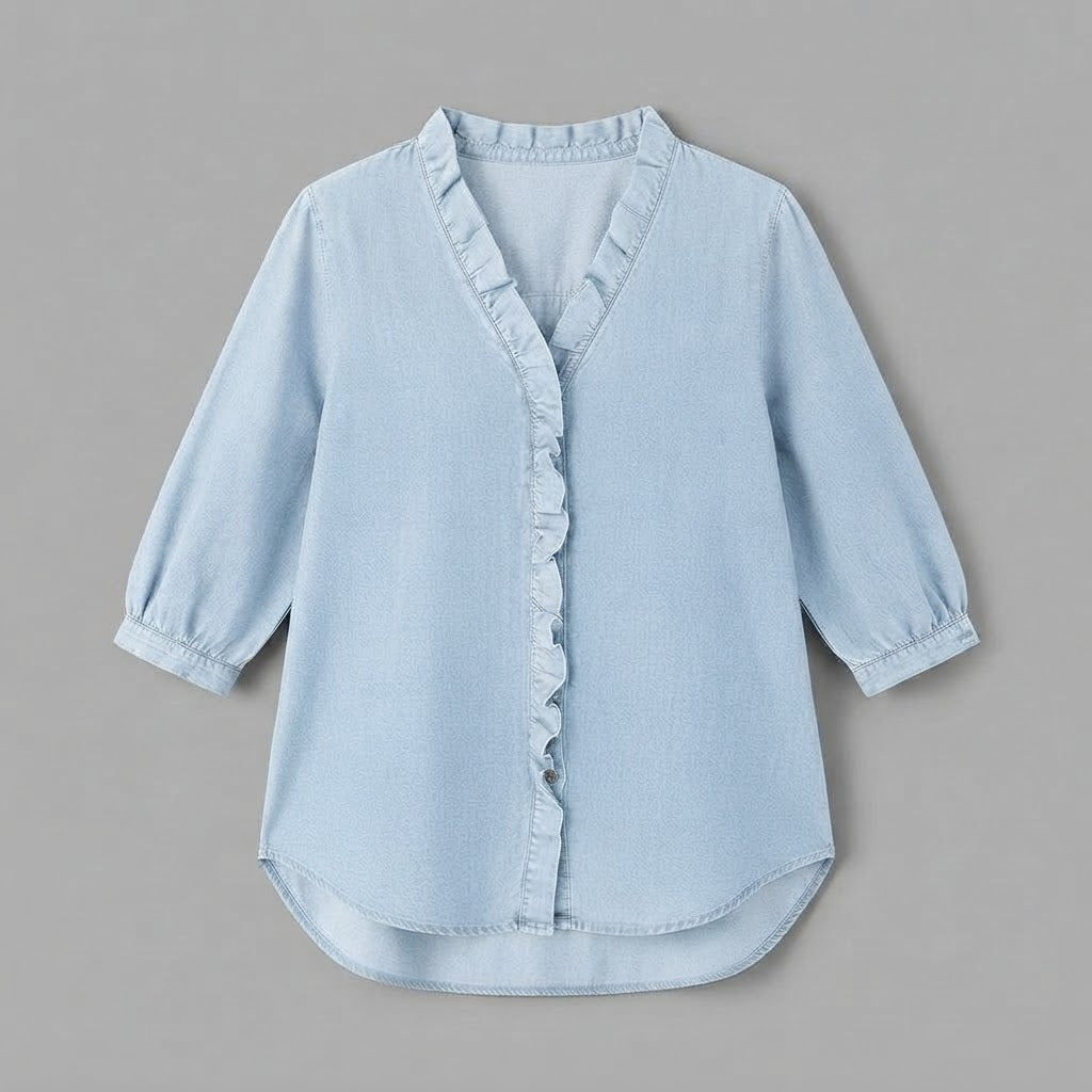 Camicetta da donna con scollo a V | Camicetta con balze