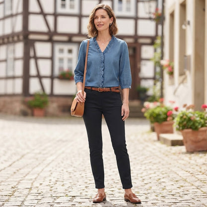 Camicetta da donna con scollo a V | Camicetta con balze