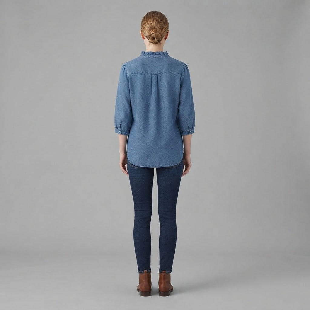 Camicetta da donna con scollo a V | Camicetta con balze