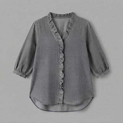 Camicetta da donna con scollo a V | Camicetta con balze