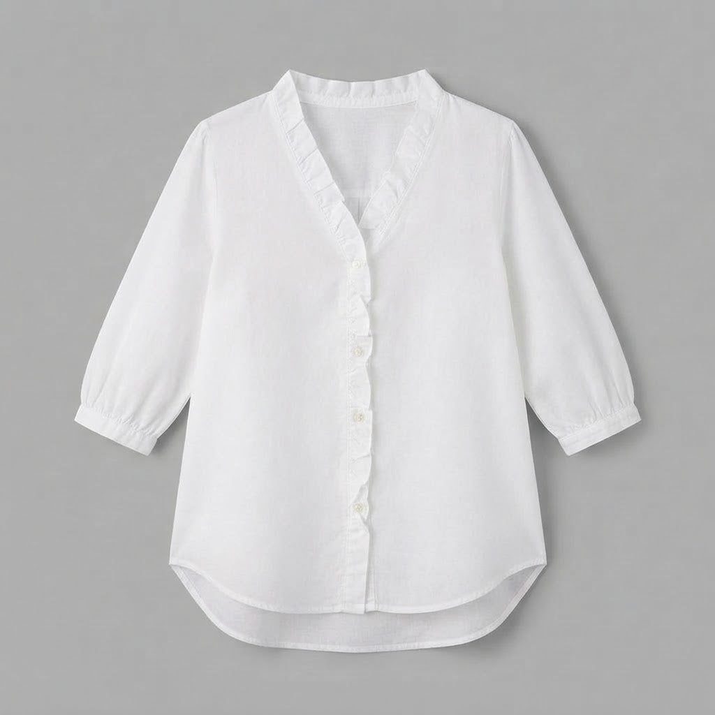 Camicetta da donna con scollo a V | Camicetta con balze