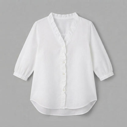 Camicetta da donna con scollo a V | Camicetta con balze