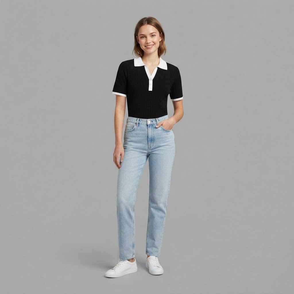 Polo in maglia | Top casual da donna