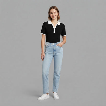 Polo in maglia | Top casual da donna