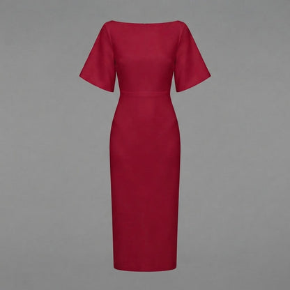 Abito midi elegante da donna a maniche corte