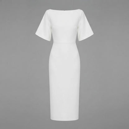 Abito midi elegante da donna a maniche corte