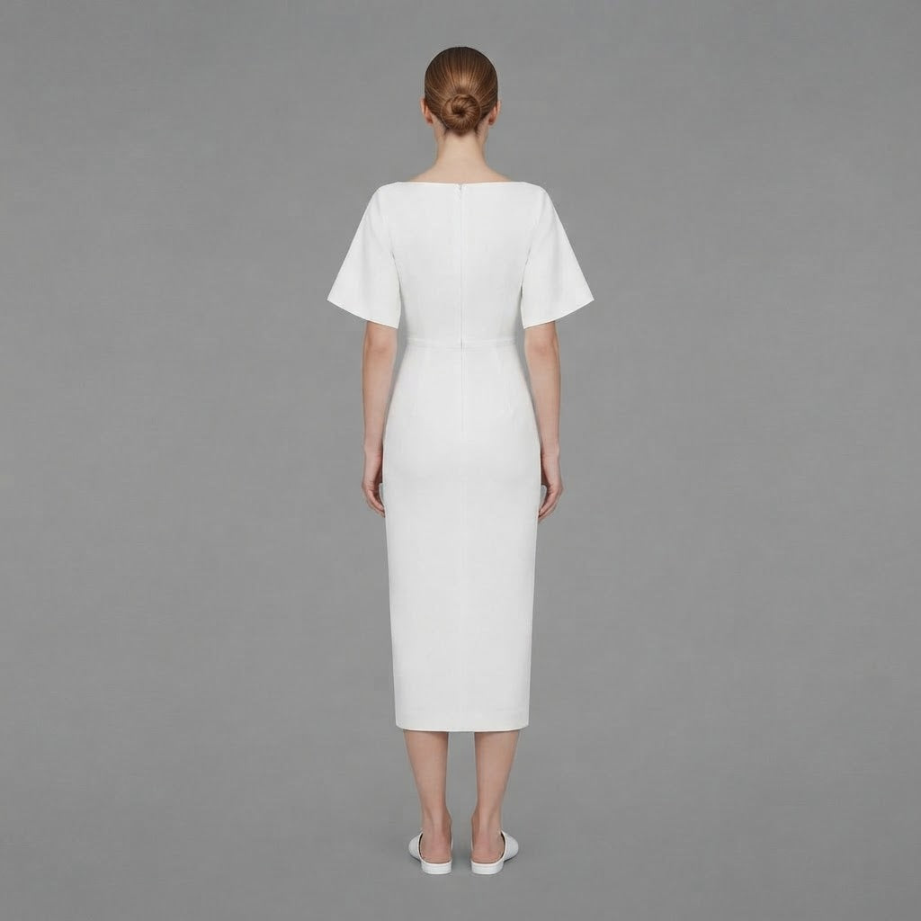 Abito midi elegante da donna a maniche corte