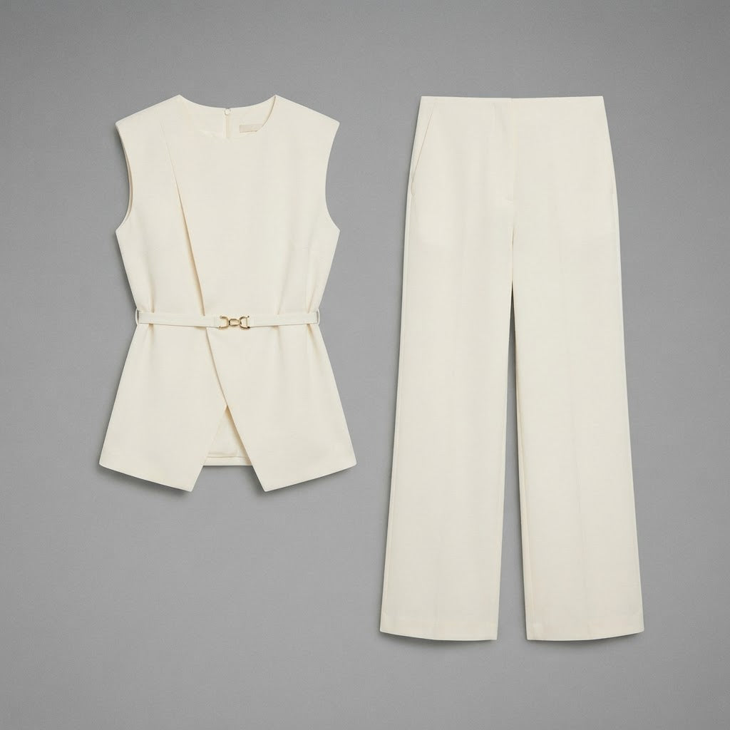 Elegante completo da donna | Top senza maniche e pantaloni ampi