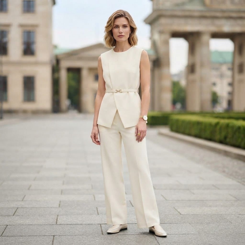 Elegante completo da donna | Top senza maniche e pantaloni ampi