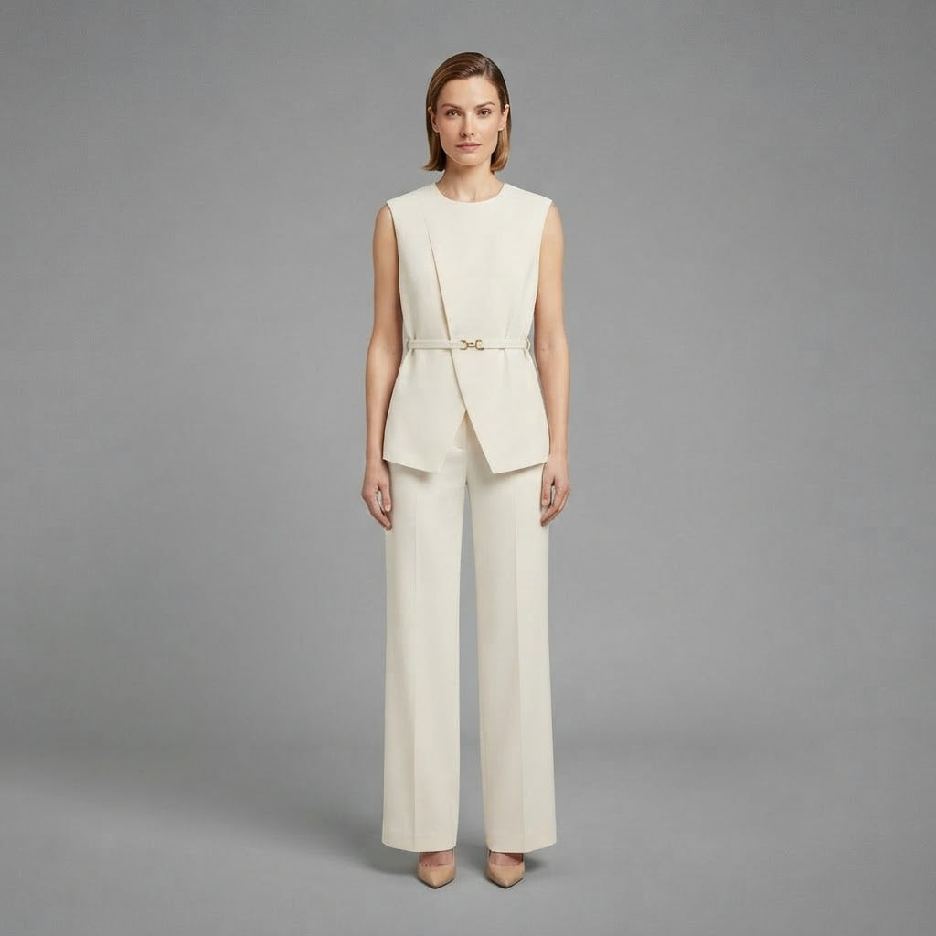 Elegante completo da donna | Top senza maniche e pantaloni ampi