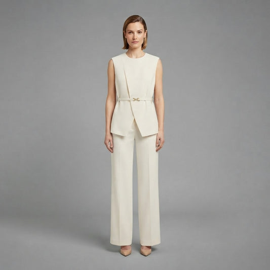 Elegante completo da donna | Top senza maniche e pantaloni ampi