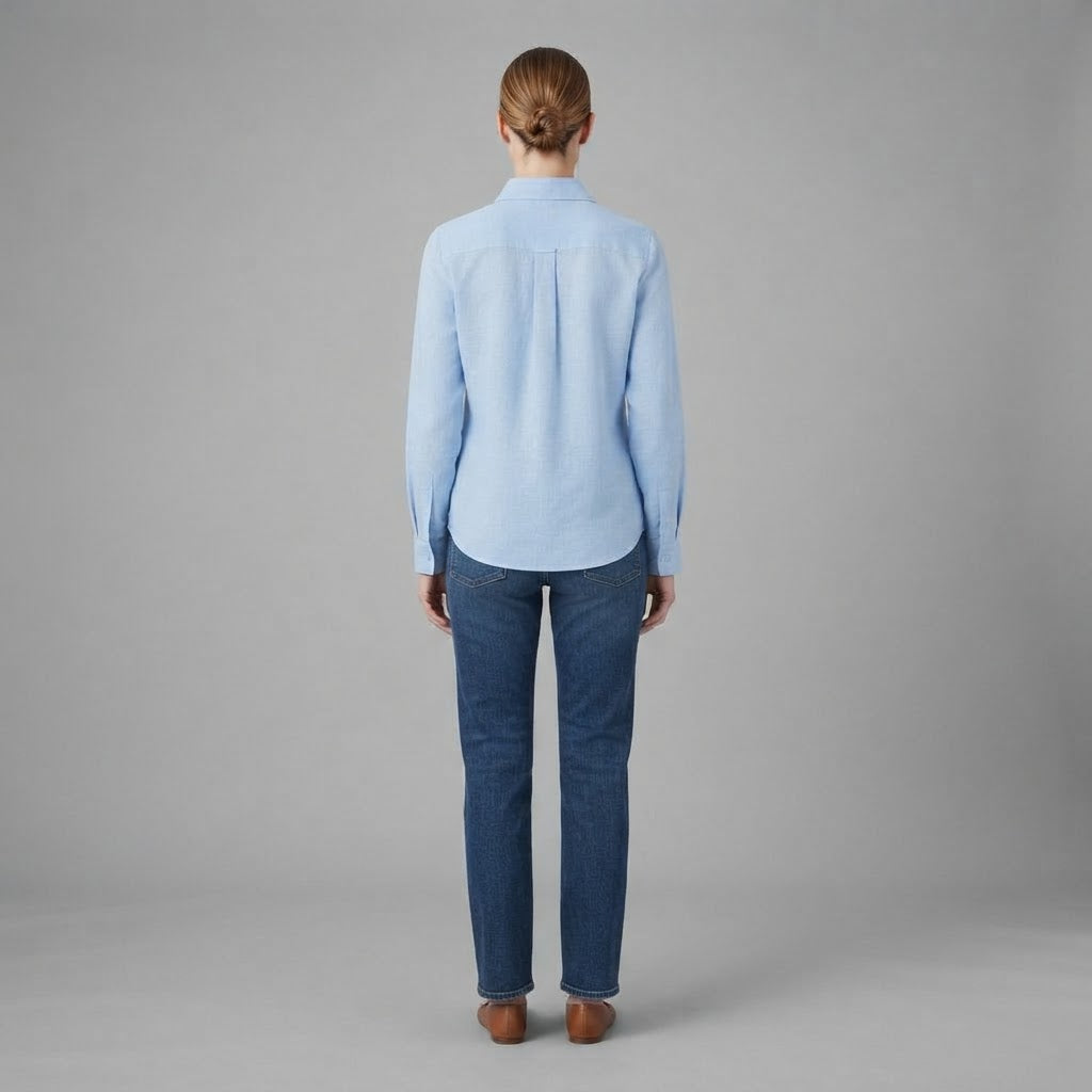 Camicia classica con bottoni da donna