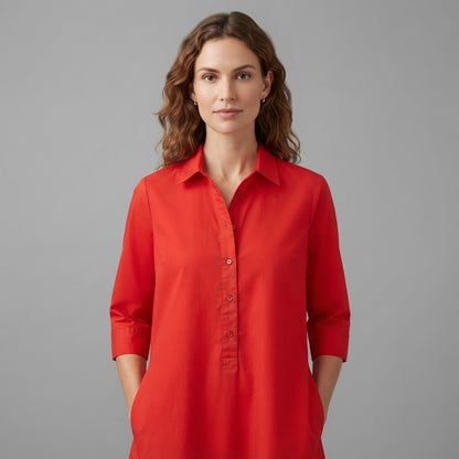 Abito camicia lungo da donna con chiusura a bottoni