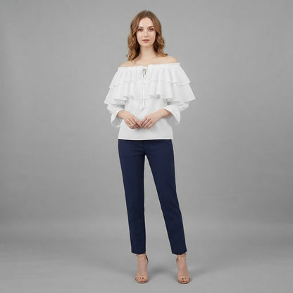 Blusa con volant e spalle scoperte | Maglia a maniche lunghe da donna