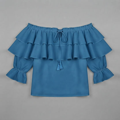 Blusa con volant e spalle scoperte | Maglia a maniche lunghe da donna