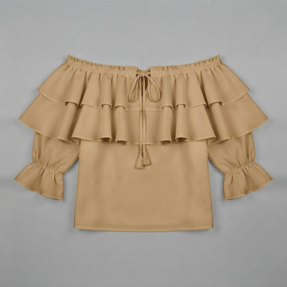 Blusa con volant e spalle scoperte | Maglia a maniche lunghe da donna