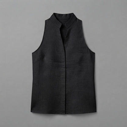 Blusa con scollo a V | Top da donna senza maniche