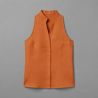 Blusa con scollo a V | Top da donna senza maniche