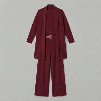 Completo da donna a tre pezzi | Pantaloni a gamba larga