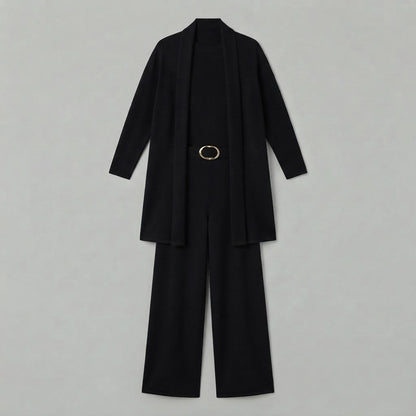 Completo da donna a tre pezzi | Pantaloni a gamba larga