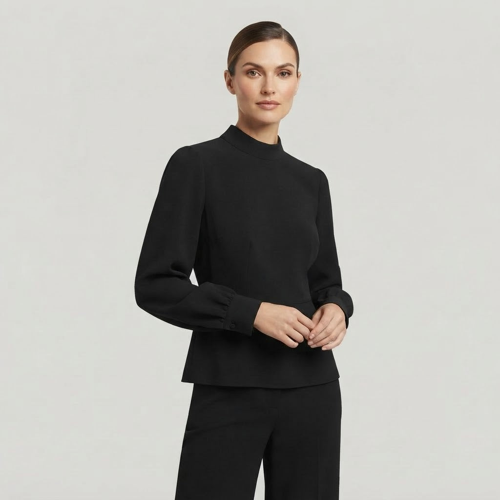 Completo da donna in due pezzi | Top a collo alto e pantaloni ampi