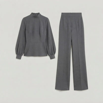 Completo da donna in due pezzi | Top a collo alto e pantaloni ampi
